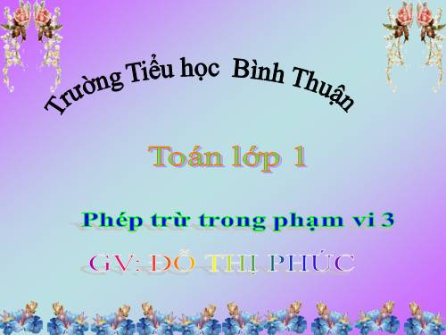 Phép trừ trong phạm vi 3