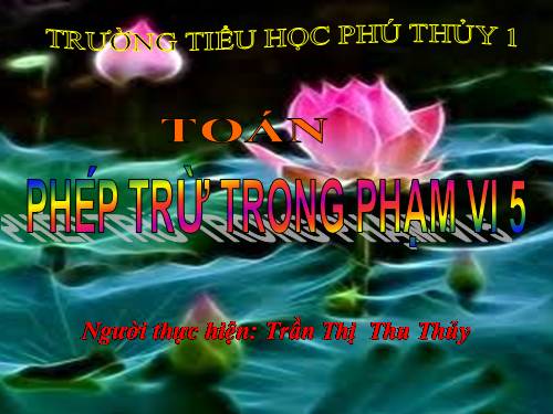 Phép trừ trong phạm vi 5