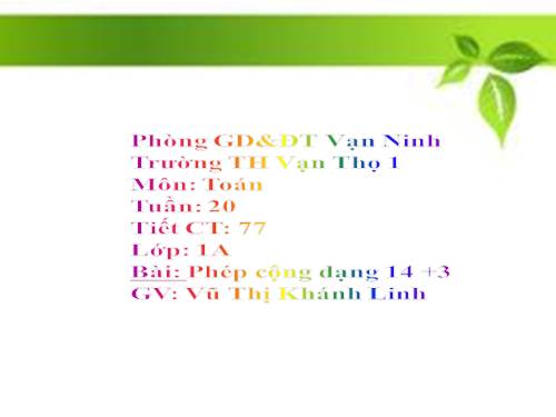 Phép cộng dạng 14+3