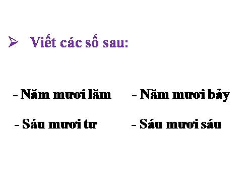 Các số có hai chữ số