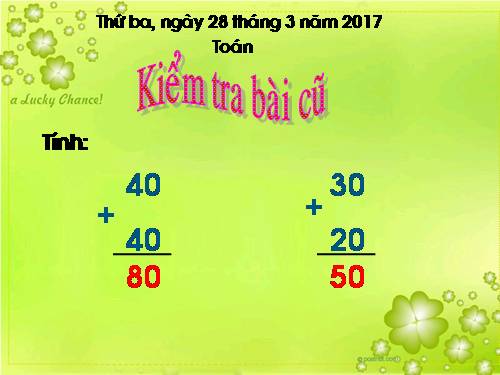 Phép cộng trong phạm vi 100 (cộng không nhớ)