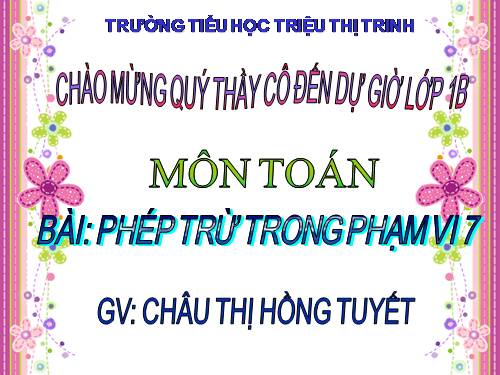 Phép trừ trong phạm vi 7