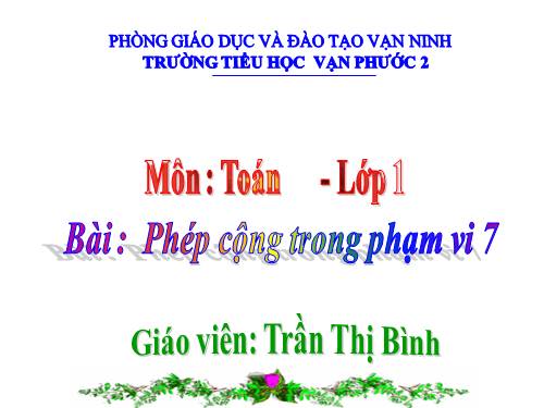 Phép cộng trong phạm vi 7