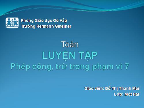 Phép trừ trong phạm vi 7