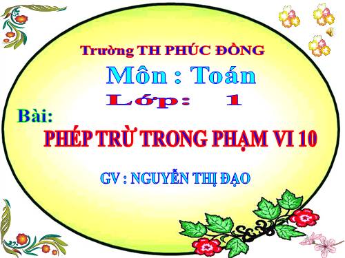 Phép trừ trong phạm vi 10