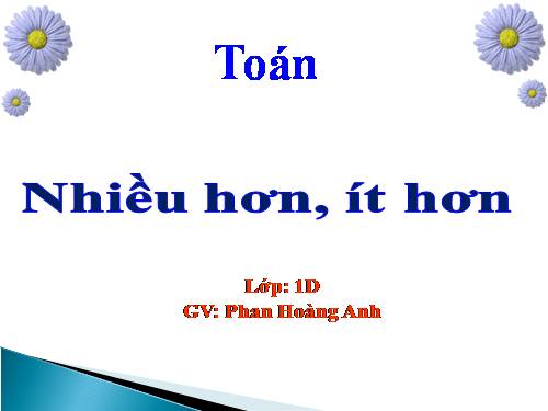 Nhiều hơn, ít hơn