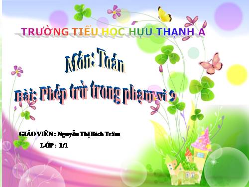 Phép trừ trong phạm vi 9