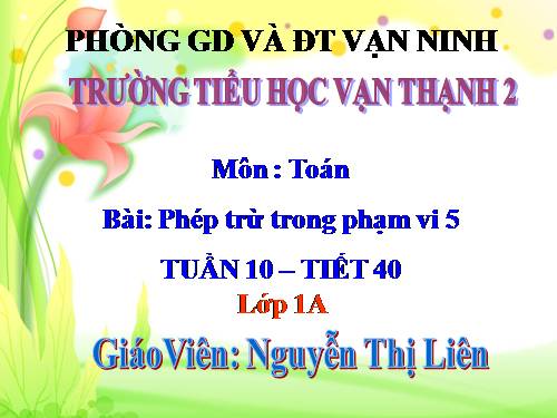 Phép trừ trong phạm vi 5