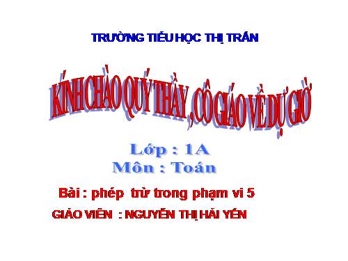 Phép trừ trong phạm vi 5