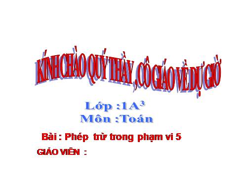 Phép trừ trong phạm vi 5