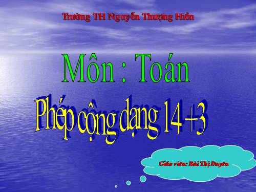 Phép cộng dạng 14+3