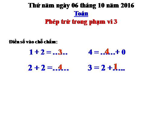 Phép trừ trong phạm vi 3