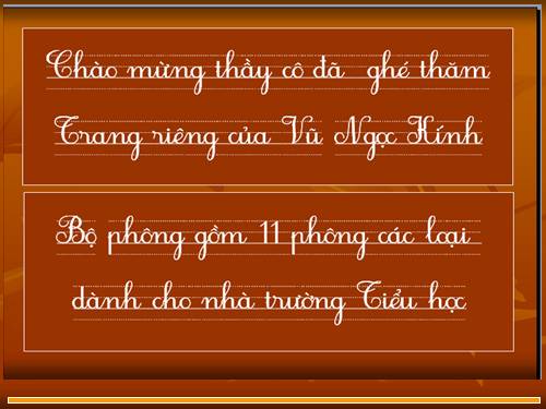 Bộ Font  Rèn chữ viết đẹp cấp Tiểu học