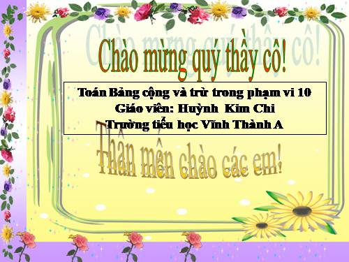 Bảng cộng và bảng trừ trong phạm vi 10