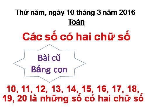 Các số có hai chữ số