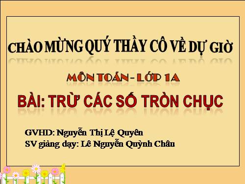 Trừ các số tròn chục