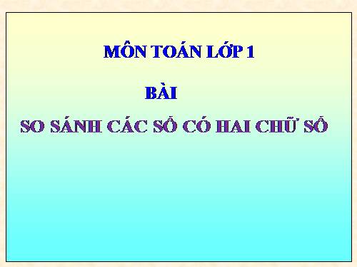 So sánh các số có hai chữ số