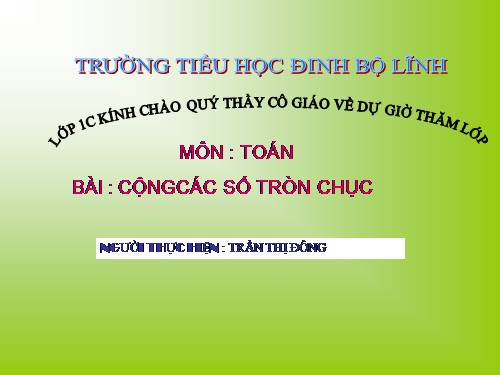 Cộng các số tròn chục