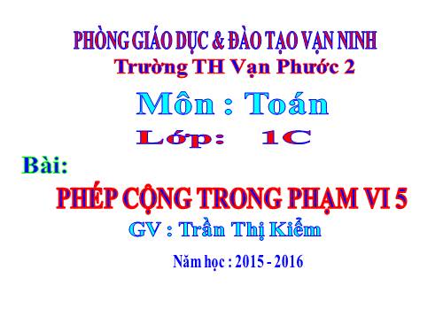 Phép cộng trong phạm vi 5