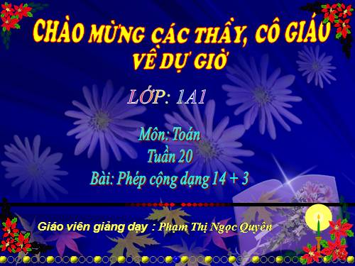 Phép cộng dạng 14+3