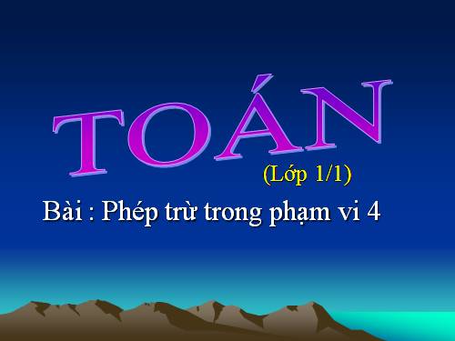 Phép trừ trong phạm vi 4