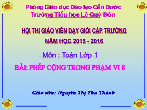 Phép cộng trong phạm vi 8