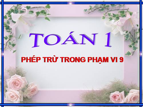 Phép trừ trong phạm vi 9