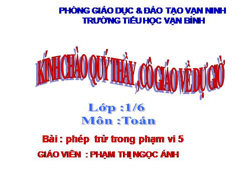 Phép trừ trong phạm vi 5