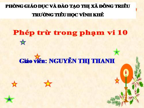 Phép trừ trong phạm vi 10