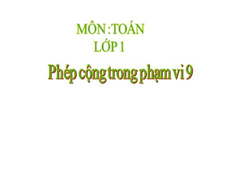 Phép cộng trong phạm vi 9