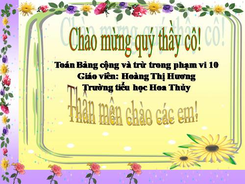 Bảng cộng và bảng trừ trong phạm vi 10