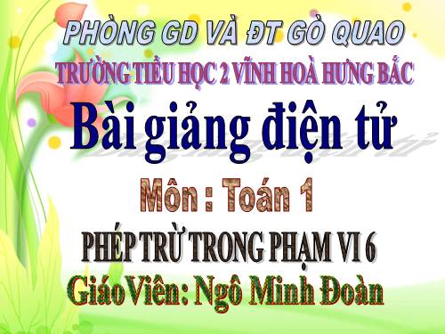 Phép trừ trong phạm vi 6