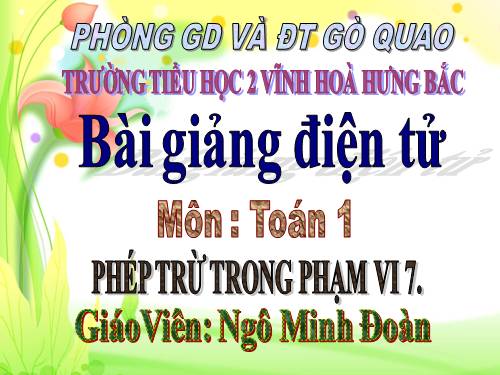 Phép trừ trong phạm vi 7