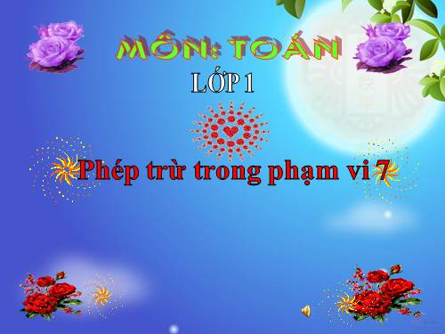 Phép trừ trong phạm vi 7