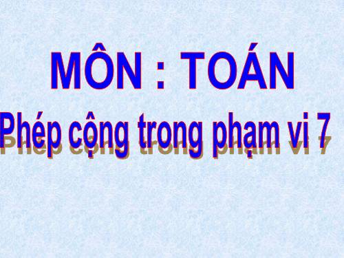 Phép cộng trong phạm vi 7