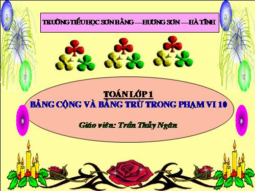 Bảng cộng và bảng trừ trong phạm vi 10