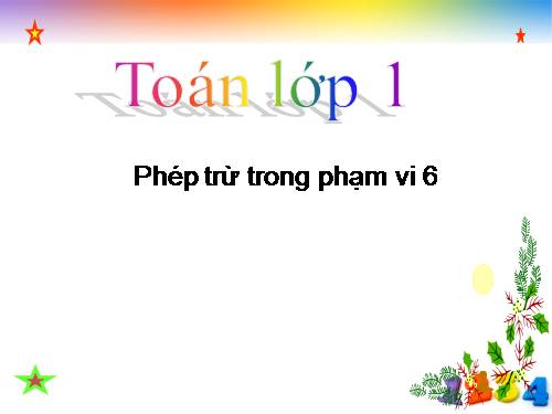 Phép trừ trong phạm vi 6