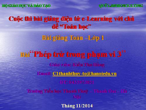 Phép trừ trong phạm vi 3