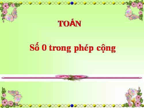 Số 0 trong phép cộng