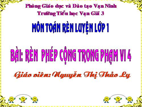 Phép cộng trong phạm vi 4