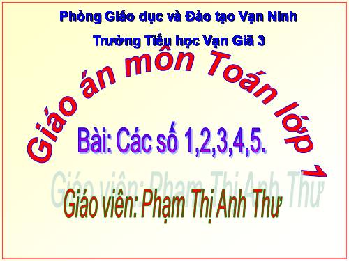 Các số 1, 2, 3, 4, 5