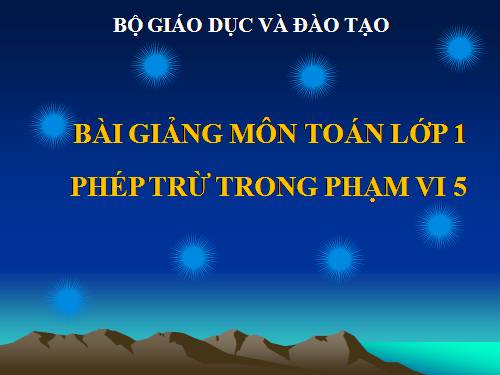 Phép trừ trong phạm vi 5