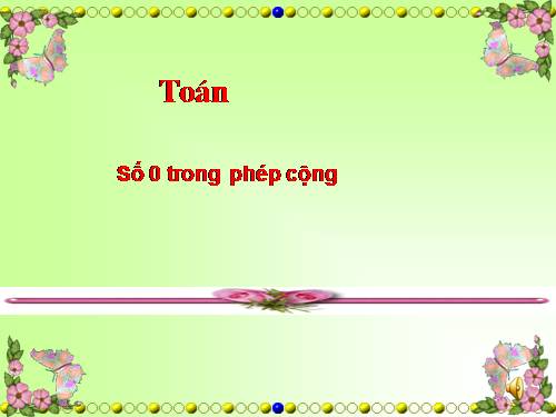 Số 0 trong phép cộng