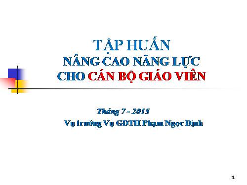 TẬP HUẤN VNEN 2015