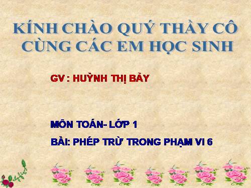 Phép trừ trong phạm vi 6