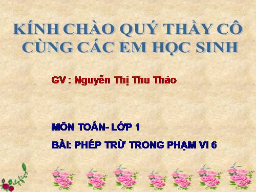 Phép trừ trong phạm vi 6