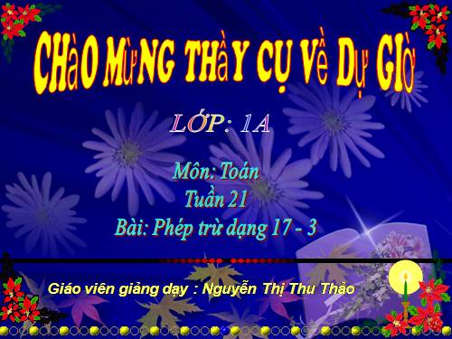 Phép trừ dạng 17-3