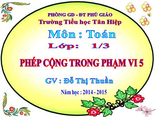 Phép cộng trong phạm vi 5