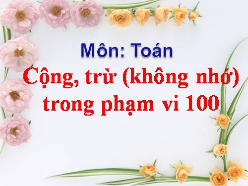 Cộng, trừ (không nhớ) trong phạm vi 100