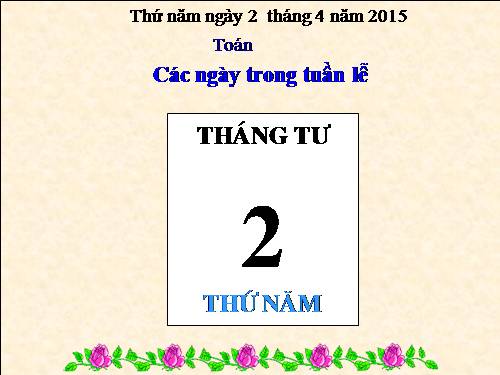 Các ngày trong tuần lễ